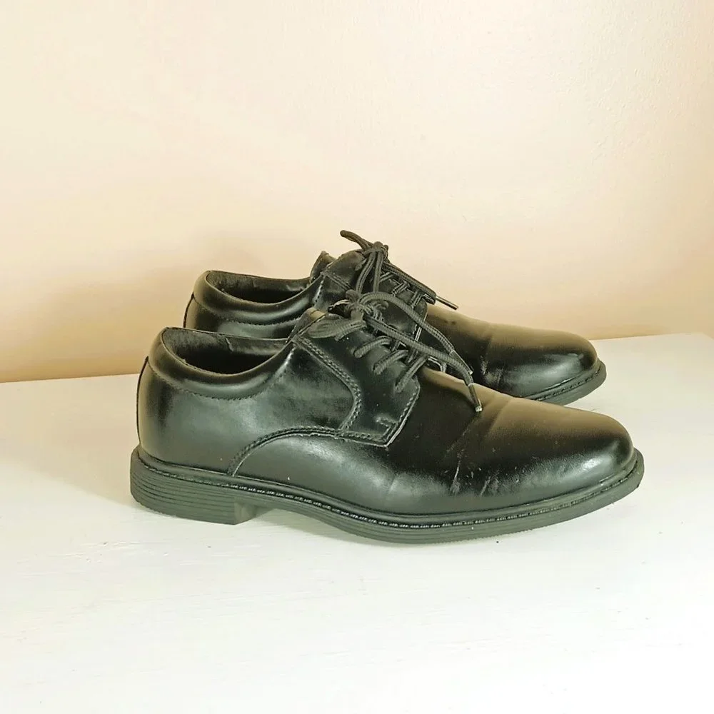 Stacy Adams Boys Black Oxford Shoes 4 Lace Up Dress Shoes